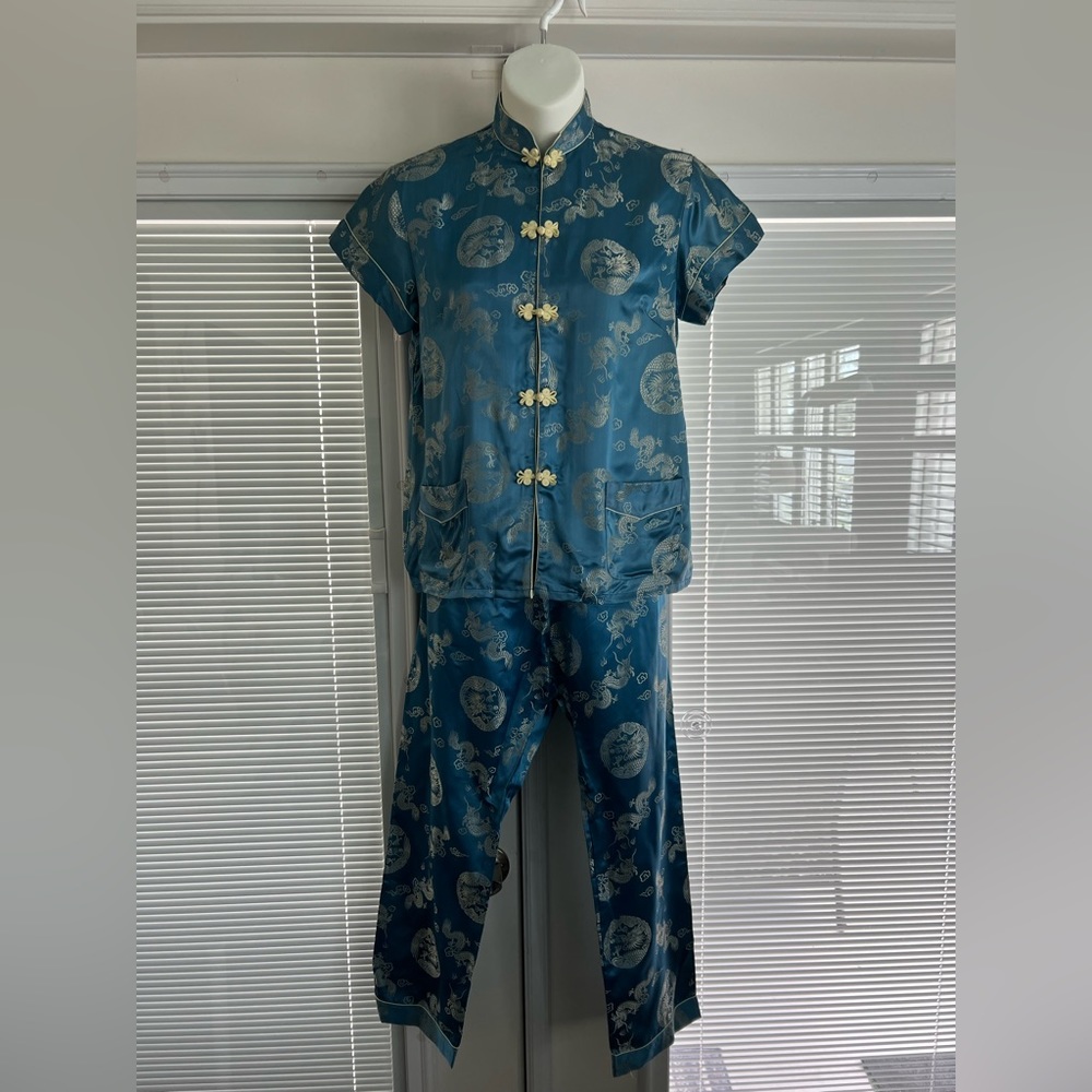Solz Squirrel Youth 14 Blue Asian Oriental Top/ Pants Outfit  Vintage